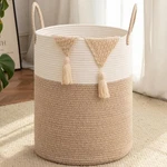 Oiahomy Large Laundry Basket Hamper - 60L Cotton Rope Woven For Blankets,. Fixed Price $23.66.