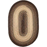 Super Area Rugs Oval 2X3 Black/gray/gold Braided Hartford Primitive Decor. Fixed Price $122.00.