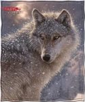 Winter Wolf Throw Blanket - Dawhud Direct Fleece For Adults And Kid. Fixed Price $53.09.