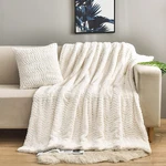 Luxury Faux Fur Throw Blanket(without Pillows) 2 LAYERS,3LB,ALL Ages,home Decora. Fixed Price $32.06.