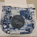 Manhattaners 2WAY Shoulder Bag Cotton Leather Blue Ny Cat Print 25X27CM. Fixed Price $165.26.