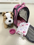 American Girl Meatloaf Dog Doll Pet Set With Carrier, Blanket & Bowl, Collar. Fixed Price $14.98.