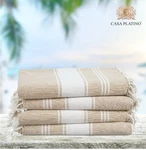 Casa Platino Pre-washed Peshtemal Beach Towels Beige 4 Pack New. Fixed Price $22.00.