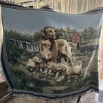 Golden Retriever And Puppy Tapestry Throw Blanket. Fixed Price $50.00.