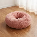 Fluffy Donut Cuddler Plush Pet Bed Dog Cat Soft Warm Round Calming Washable. Fixed Price $18.50.