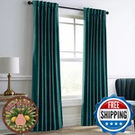 Dreaming Casa Teal Green Velvet Curtains For Living Room Thermal Insulated Rod P. Fixed Price $98.66.