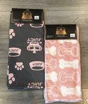 Juicy Couture Set 2 Soft Plush Pet Throw Towel Blanket Pink / Grey Nwt. Fixed Price $28.00.