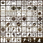 60 Pcs Ball Theme Stencils For PAINTING-3 Inch Reusable Small Soccer Basketba.... Fixed Price $23.45.