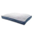 40 In. X 30 Piping Blue/gray Sherpa Jacquard Gusset Pet Bed. Fixed Price $52.99.