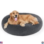 Cozy Faux Fur Donut Cuddler Bed For Dogs & Cats - Plush Calming Pillow Pets. Fixed Price $80.48.