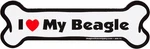 Imagine This Bone Car Magnet, Love My Beagle, 2-INCH By 7-INCH. Fixed Price $6.95.