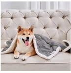Qeils Blanket For Small Dogs, Waterproof Reversible Grey Puppy. Fixed Price $12.00.