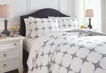 Signature Design By Ashley Cyrun 3 Piece Duvet Cover Set, Queen, Gray. Fixed Price $42.25.