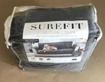Sure Fit Soft Velvet Floral Pinsonic Patterned Loveseat Cover Gray - Pet. Fixed Price $60.00.