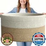 Gopas 125L Extra Large Cotton Rope Storage Basket Blanket Laundry Bin 25"X16". Fixed Price $67.48.