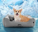 Zonli Cooling Pet Bed Gray Medium Size 22" X 26" 7" With Plush Bone Pillow. Fixed Price $33.88.