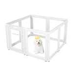 Dog Playpen 8PCS Clear Acrylic 23.6 White Easy Assemble Everfront Plastic. Fixed Price $259.99.