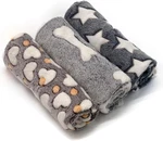 1 Pack 3 Puppy Blankets Super Soft Warm Sleep Mat Grey Cute Print Fluffy Fleece. Fixed Price $15.99.
