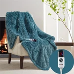 Codi Fuzzy Shaggy Fur Electric Blanket Throw Teal 50X60 Super Soft Couch .... Fixed Price $58.18.