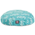 Teal Sea Horse Large Round Indoor Outdoor Pet Dog Bed Removable Washable Cover. Fixed Price $126.42.