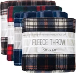 Bulk 24 Pack Plaid Sherpa Fleece Throw Blankets For Guests & Pets 50X60. Fixed Price $159.99.