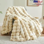 Double-sided Faux Fur Bubble Blanket Cozy Decorative Soft Plush Warm Gift New. Fixed Price $70.39.