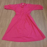 Vtg Lg? American Shirt Dress Fuchsia Hot Pink Flared Hem 4 Pocket Shoulder Pads. Fixed Price $19.95.