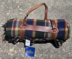 Pendleton Usa Motor Robe Picnic Blanket 52" X 66" Leather Carrier Olive Plaid. Fixed Price $149.00.