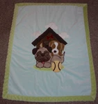 House Baby Blanket Little Miracles Costco Blue Green Dogs Ball 30" X 40". Fixed Price $13.98.