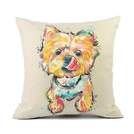 Cute Pet Yorkshire Dog Throw Pillow Cover Linen Sofa Decorative Cushion. Fixed Price $9.67.