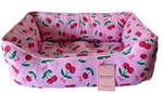 Juicy Couture Cherry Velour Pet Bed Cuddler Pink Small Dog Cat Nwt. Fixed Price $58.49.