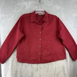 Chicos Shirt Womens 2 Red Faux Button Up Long Sleeve Blouse Top Microsuede. Fixed Price $17.99.