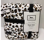 Scout 90X90 Leopard Print Faux Paws Super Soft Plush Throw Blanket. Fixed Price $69.95.