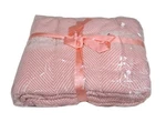 Turkish Cotton Throw Blanket Salmon Pink Herringbone 57X78 Soft Fringe Sofa Bed. Fixed Price $19.99.