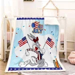 The Lovely Rabbit 4TH July 3D Warm Plush Fleece Blanket Picnic Sofa Couch. Fixed Price $63.90.
