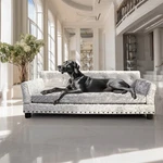 Large Dog Sofa Bed Modern Deluxe Tufted Elevated Couch Pet Made Velvet. Fixed Price $179.95.