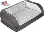 Orthopedic Quilted Couch Dog Bed For Pets Slate Gray Large Free Shipping Usa. Fixed Price $145.50.