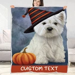 West Highland Terrier Dog Blanket Personalized Throw Woven Fleece Sherpa Nwt. Fixed Price $44.99.