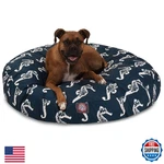 Navy Sea Horse Large Round Indoor Outdoor Pet Dog Bed With Removable Washable Co. Fixed Price $124.10.