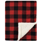 Hudson Baby Infant Plush Blanket With Sherpa Back, Buffalo Plaid, One Size. Fixed Price $12.99.