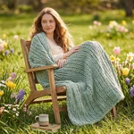 Am Lie Home Chunky Knit Throw Blanket For Couch, Soft Chenille Handmade Cro. Fixed Price $49.35.
