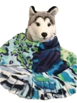 Dog Size Fleece Blankets, Pet Travel Throw, Animal Print, Blue Leopard. Fixed Price $14.00.
