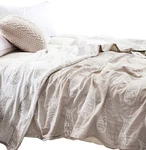 Meju Fish Gray Muslin Lightweight Summer Blanket For Bed Sofa Couch 100% Comb.... Fixed Price $68.44.