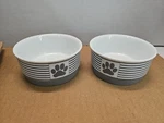 Non Skid Ceramic Pet Bowl 4.25 Inch Gray Ideal For Small Dogs And Cats 2-PACK. Fixed Price $18.99.