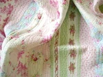 Cozy Cottage Wild Rose 3PC Queen Quilt Set : Cotton Vintage Pink Green Blue. Fixed Price $99.45.