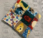Dog Fleece Blanket New Small 28" X 34" Multi Color Patch Work & Paw Prints. Fixed Price $20.00.