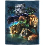 Hommomh 60"X80" Jungle Animals Blanket Soft Cozy Fleece Throw For Couch Sofa .... Fixed Price $46.63.