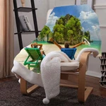 Two Green Hills In The Island 3D Warm Plush Fleece Blanket Picnic Sofa Couch. Fixed Price $63.64.