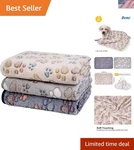 Ultra-soft 3-PIECE Dog Blanket Set Cozy Paw Print Design For Small Pets. Fixed Price $12.34.