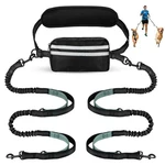 Yicostar Hands Free Dog With Pouch, Double 2 Leashes, Black/gary. Fixed Price $40.21.